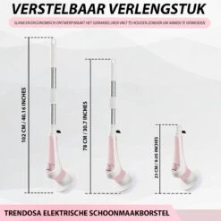 Trendosa Elektrische Schoonmaakborstel - Elektrische Schrobborstel - Poetsmachine - Handborstel - Scrubber- De Badkamer/Keuken/Auto- Roze -Huishoudelijke Artikelen Winkel 1200x1200 426
