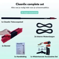 Cleanlix Telescoopsteel Met Borstel - Met Waterdoorvoer - Telescopische Wasborstel - Ramenwassen - Uitschuifbaar Tot 9 Meter -Huishoudelijke Artikelen Winkel 1200x1200 437