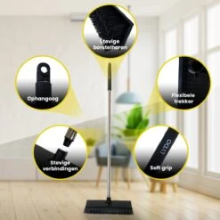 Schrobbezem Zwart Luiwagen Met Steel 120cm - Tuinbezem Straatbezem - Schoonmaak Schrobber Kunststof Harde Bezem - Schrobborstel En Schuurborstel -Huishoudelijke Artikelen Winkel 1200x1200 485