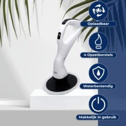 B-care Elektrische Schoonmaakborstel - 4 Opzetstukken - Wasborstel - Poetsmachine - Schrobborstel - Handborstel - Werkborstel - Schrobber - Boorborstel - Schoonmaakmiddelen - Reinigingsborstel -Huishoudelijke Artikelen Winkel 1200x1200 491