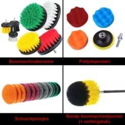 Borstelset Boormachine 25 Delig Per 2 - Schuursponsjes- Schrobborstel - Boorborstel - Schuurborstel - Borstel Boormachine - Schoonmaakborstel - Reinigingsborstel - Tapijtreiniger - Borstelset -Huishoudelijke Artikelen Winkel 1200x1200 549