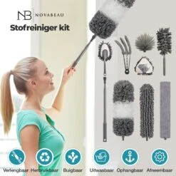 NovaBeau Plumeau Met Telescoopsteel – Microvezel Ragebol Uitschuifbaar - 9-delig Duster Set Met Voegenborstel – RVS Stoffer – Grijs Chenille Borstel – Wasbaar En Draaibaar -Huishoudelijke Artikelen Winkel 1200x1200 602