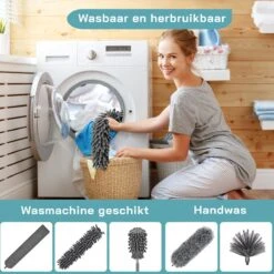 ForDig 7-Delige Plumeau Set - Duster Met Telescoopsteel Uitschuifbaar Tot 250 Cm - Inclusief Ragebol / Voegenborstel / Microvezel Doek / Chenille Borstel - Wasbaar - 360 Graden Draaibaar -Huishoudelijke Artikelen Winkel 1200x1200 621