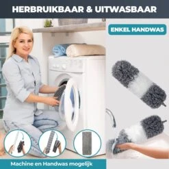 Novabeau® - Telescopische Plumeau – Plumeau Met Telescoopsteel – Ragebol – Uitschuifbaar – Grijs – 3-delige Set -Huishoudelijke Artikelen Winkel 1200x1200 645