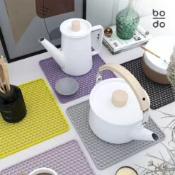 BODO Gootsteenmat Siliconen Donker Grijs - 34.5 X 34.5 Cm - Keuken Accessoires - Gootsteen Beschermer - Onderzetters Siliconen - Anti Kras -Huishoudelijke Artikelen Winkel 1200x1200 850