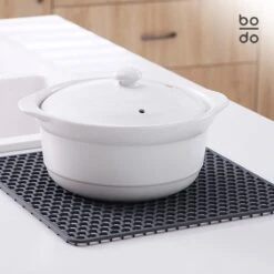 BODO Gootsteenmat Siliconen Donker Grijs - 30.5 X 30.5 Cm - Keuken Accessoires - Gootsteen Beschermer - Onderzetters Siliconen - Anti Kras - Gootsteen Accessoires -Huishoudelijke Artikelen Winkel 1200x1200 861