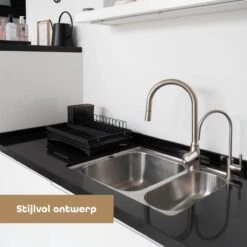 Baulk® - Afdruiprek - Afdruiprek Met Lekbak - Afwas - Droogrek Afwas - RVS - Bestekbak - Modern -Huishoudelijke Artikelen Winkel 1200x1200 924