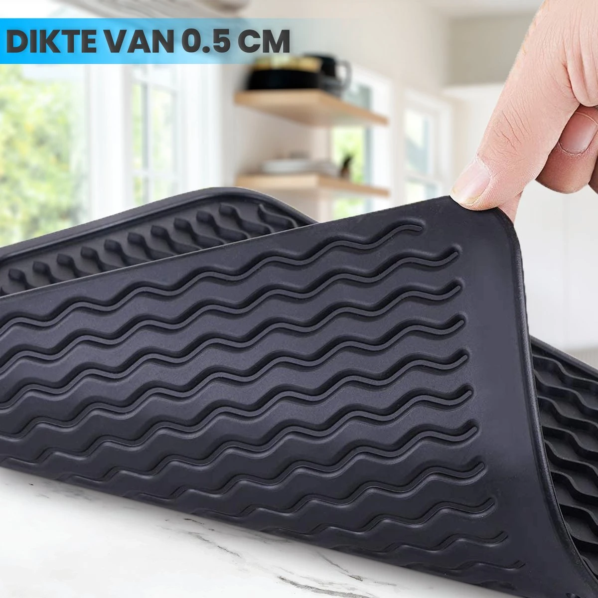 Bangosa Afdruipmat - Vaat Afwas Droogmat - Siliconen 50 X 40 4 Bangosa Afdruipmat - Vaat Afwas Droogmat - Siliconen 50 X 40 - Afbeelding 2