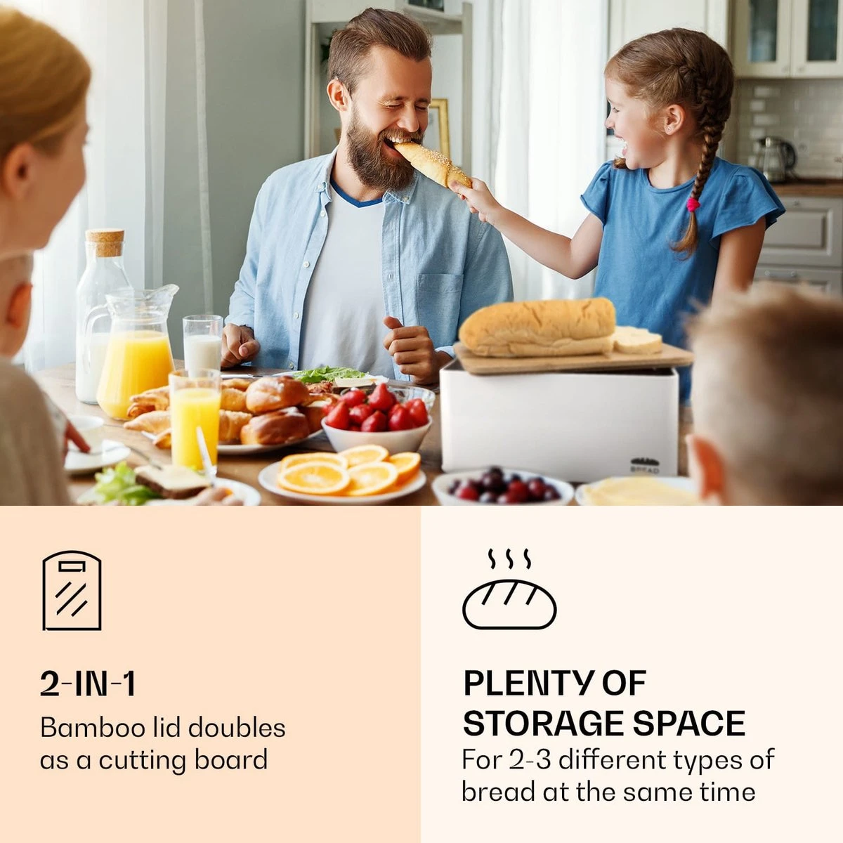 Oklahoma Broodtrommel Metaal 35,5x15,5x23 Cm Bamboe Deksel Snijplank 11 Oklahoma Broodtrommel Metaal 35,5x15,5x23 Cm Bamboe Deksel Snijplank - Afbeelding 9