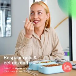 Triple J® Lunchbox - Broodtrommel - Lucht- & Lekvrij - Incl. Bestek - Magnetron & Vaatwasser Bestendig -Huishoudelijke Artikelen Winkel 1200x1200 991