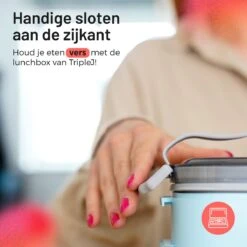 Triple J® Lunchbox - Broodtrommel - Lucht- & Lekvrij - Incl. Bestek - Magnetron & Vaatwasser Bestendig -Huishoudelijke Artikelen Winkel 1200x1200 993