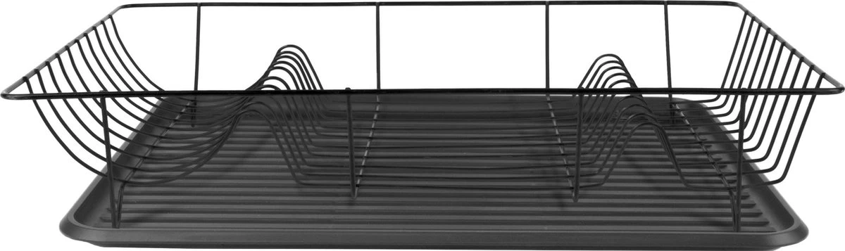 Present Time Afdruiprek - Linea Zwart Met Mat Zwarte Tray - 49x32x9,5cm