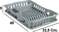 Merkloos Decopatent® Afdruiprek Voor Afwas - Afdruiprekje Met Lekbak - Kunststof Afdruipmat - Afwassen Borden & Bestek - 32.5x49x9 - Grijs -Huishoudelijke Artikelen Winkel 1200x668 13