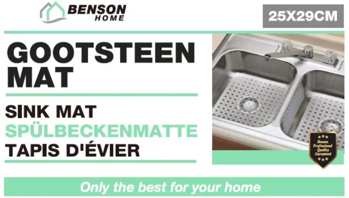 Merkloos Gootsteenmat PVC Vierkant Grijs 28 Cm 4 Merkloos Gootsteenmat PVC Vierkant Grijs 28 Cm - Afbeelding 2