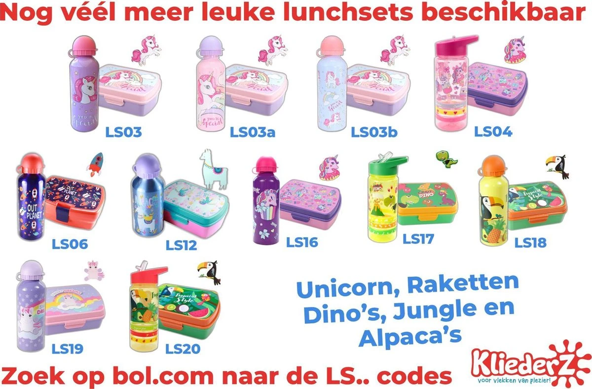 Broodtrommel + Drinkfles Unicorn | Lunchbox Voor Kinderen | Eenhoorn Roze LS03a 9 Broodtrommel + Drinkfles Unicorn | Lunchbox Voor Kinderen | Eenhoorn Roze LS03a - Afbeelding 7