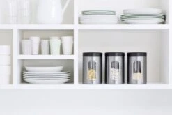 Brabantia Voorraadbus - 1,4 L - Matt Steel Fingerprint Proof / Matt Black Deksel - Met Venster -Huishoudelijke Artikelen Winkel 1200x800 35