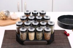 Merkloos Decopatent® Kruidenrek Incl. 16 Glazen Kruiden Potjes - Rvs Strooideksel - Staand Kruiden & Specerijen Rek - Kruidenpotjes Glas -Huishoudelijke Artikelen Winkel 1200x800 59