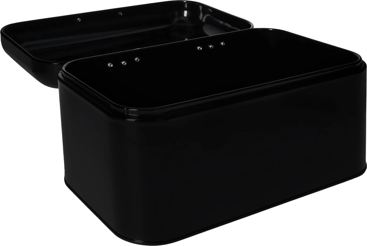 QUVIO Broodtrommel - Brooddoos - Brood Bewaren - Vershouddoos Voor Brood - Brooddoos - Klepdeksel - Scharnierdeksel - Zwart - Ijzer - 9,5 Liter Inhoud - 20 X 30 X 16 Cm 4 QUVIO Broodtrommel - Brooddoos - Brood Bewaren - Vershouddoos Voor Brood - Brooddoos - Klepdeksel - Scharnierdeksel - Zwart - Ijzer - 9,5 Liter Inhoud - 20 X 30 X 16 Cm - Afbeelding 2