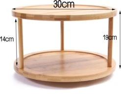 Merkloos Decopatent® Kruidenrek / Fruitschaal Bamboe - Rond - Kruiden Carrousel - Draaibaar - Staand Bamboe Specerijenrek Draaiplateau - Fruitrek -Huishoudelijke Artikelen Winkel 1200x931 3