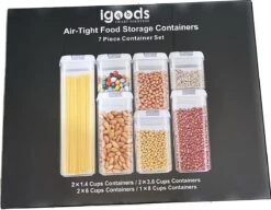 IGOODS - Voorraadpotten - Voorraaddozen- Voorraadboxen 7 Stuks - Met Zwarte Deksel -Huishoudelijke Artikelen Winkel 1200x933 1