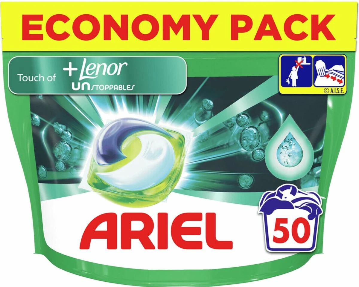 Ariel All In 1 Wasmiddel Pods + Touch Of Lenor Unstoppables - 2x50 Wasbeurten - Voordeelverpakking 9 Ariel All In 1 Wasmiddel Pods + Touch Of Lenor Unstoppables - 2x50 Wasbeurten - Voordeelverpakking - Afbeelding 7