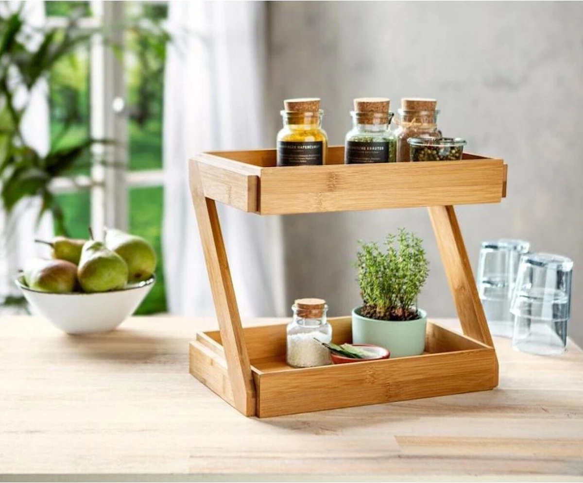 Merkloos Decopatent® 2 Laags Keuken Opbergrek - Staand Rek 2 Etages - Keukenrek - Bamboe Hout - Etagere Rek - Kruidenrek - Keuken Organizer 3 Merkloos Decopatent® 2 Laags Keuken Opbergrek - Staand Rek 2 Etages - Keukenrek - Bamboe Hout - Etagere Rek - Kruidenrek - Keuken Organizer
