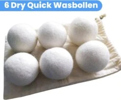 DRYQUICK Drogerballen- Wasbollen- Duurzaam Schapenwol - Herbruikbaar- 6 XL Wasballen Wit -Huishoudelijke Artikelen Winkel 1200x997 5
