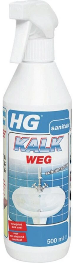 HG Kalkweg Schuimspray - 500ml - 100% Glans - Verwijdert En Voorkomt Kalk - Biologisch Afbreekbaar -Huishoudelijke Artikelen Winkel 337x1200