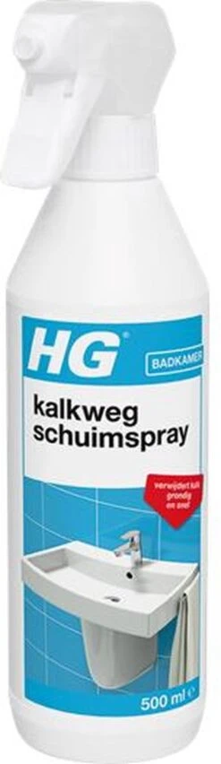 HG Kalkweg Schuimspray - 500ml - 100% Glans - Verwijdert En Voorkomt Kalk - Biologisch Afbreekbaar -Huishoudelijke Artikelen Winkel 348x1200