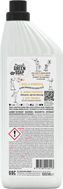 Marcel's Green Soap Wasmiddel Vanille & Katoen - 6 X 1 Liter -Huishoudelijke Artikelen Winkel 405x1200 3