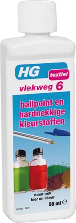 HG Vlekweg 6 - 50ml- Voor O.a. Vlekken Van Ballpoint & Hardnekkige Kleurstoffen -Huishoudelijke Artikelen Winkel 411x1200 2
