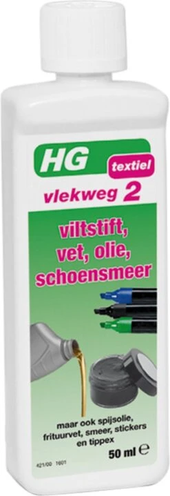HG Vlekweg 2 - 50ml - Voor O.a. Vlekken Van Viltstift, Vet, Olie & Schoensmeer -Huishoudelijke Artikelen Winkel 412x1200 2