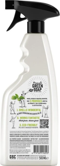 Marcel's Green Soap Allesreiniger Spray Basilicum & Vertivert Gras - 6 X 500 Ml -Huishoudelijke Artikelen Winkel 436x1200