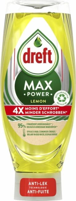 Dreft MaxPower - Lemon - Vloeibaar Afwasmiddel - Voordeelverpakking 8 X 640 Ml -Huishoudelijke Artikelen Winkel 454x1200 2