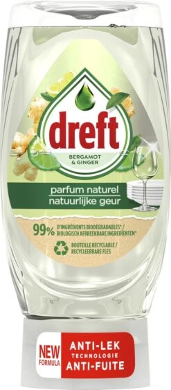 Dreft Natuurlijke Geur - Afwasmiddel - Bergamot & Gember - Ondersteboven Fles - Voordeelverpakking 8 X 370 Ml -Huishoudelijke Artikelen Winkel 526x1200 3
