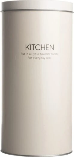 Gusta Voorraadblik - Beige - Metaal - Beschuitbus - Opbergbus - Ø11X22 Cm -Huishoudelijke Artikelen Winkel 565x1200