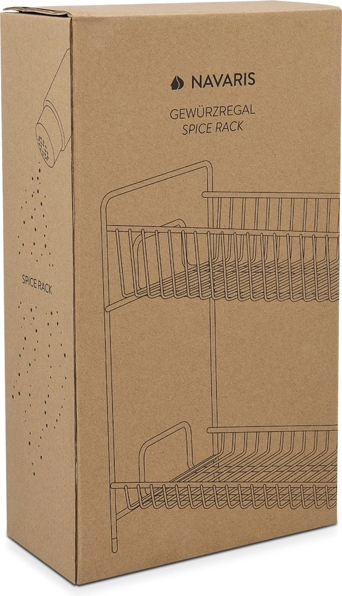 Navaris Stalen Kruidenrekje 2 Laags - Kruidenrek Staand - Rek Voor Kruidenpotjes En Glaasjes - Multifunctionele Organizer Voor Keuken En Badkamer 8 Navaris Stalen Kruidenrekje 2 Laags - Kruidenrek Staand - Rek Voor Kruidenpotjes En Glaasjes - Multifunctionele Organizer Voor Keuken En Badkamer - Afbeelding 6
