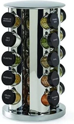 SensaHome 360 Graden Roteerbare Kruidencarrousel - Kruidenrek/Kruidenmolen - 20 Kruidenpotjes - 5 Laags - Draaibaar - 20 Specerijen Potjes - Specerijenmolen -Huishoudelijke Artikelen Winkel 721x1200 1