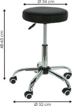 Alora Tabouret Op Wielen - Zadelkruk - Zwart - Kruk – Kapperskruk - Draaikruk - Werkkruk - Verstelbaar -Huishoudelijke Artikelen Winkel 809x1200