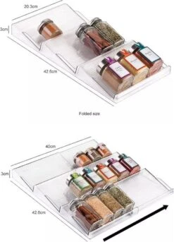 Merkloos Kruidenrek Voor Lade - Kruidenorganizer - Keukenlade Organiser - Kruidenrek Lade - Kruidenhouder - Lade Voor Kruiden - Spice Rack - Uitschuifbaar Van 20cm Tot 40cm - Kruidenrek Liggend - Spice Organizer -Huishoudelijke Artikelen Winkel 863x1200 1