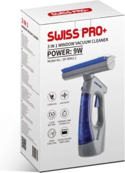 Swiss Pro+ Ruitenreiniger 3 In 1 WV 2 Blue Edition Window Vac - Ca. 120 M² - Waterzuiger - Incl. Smalle Zuigmond - Oplaadbaar - Raamwisser - Streeploos - Clicksystem - 2 Microvezeldoekjes - Met Sprayfunctie - Low Noise - Hepafilter -Huishoudelijke Artikelen Winkel 870x1200 1
