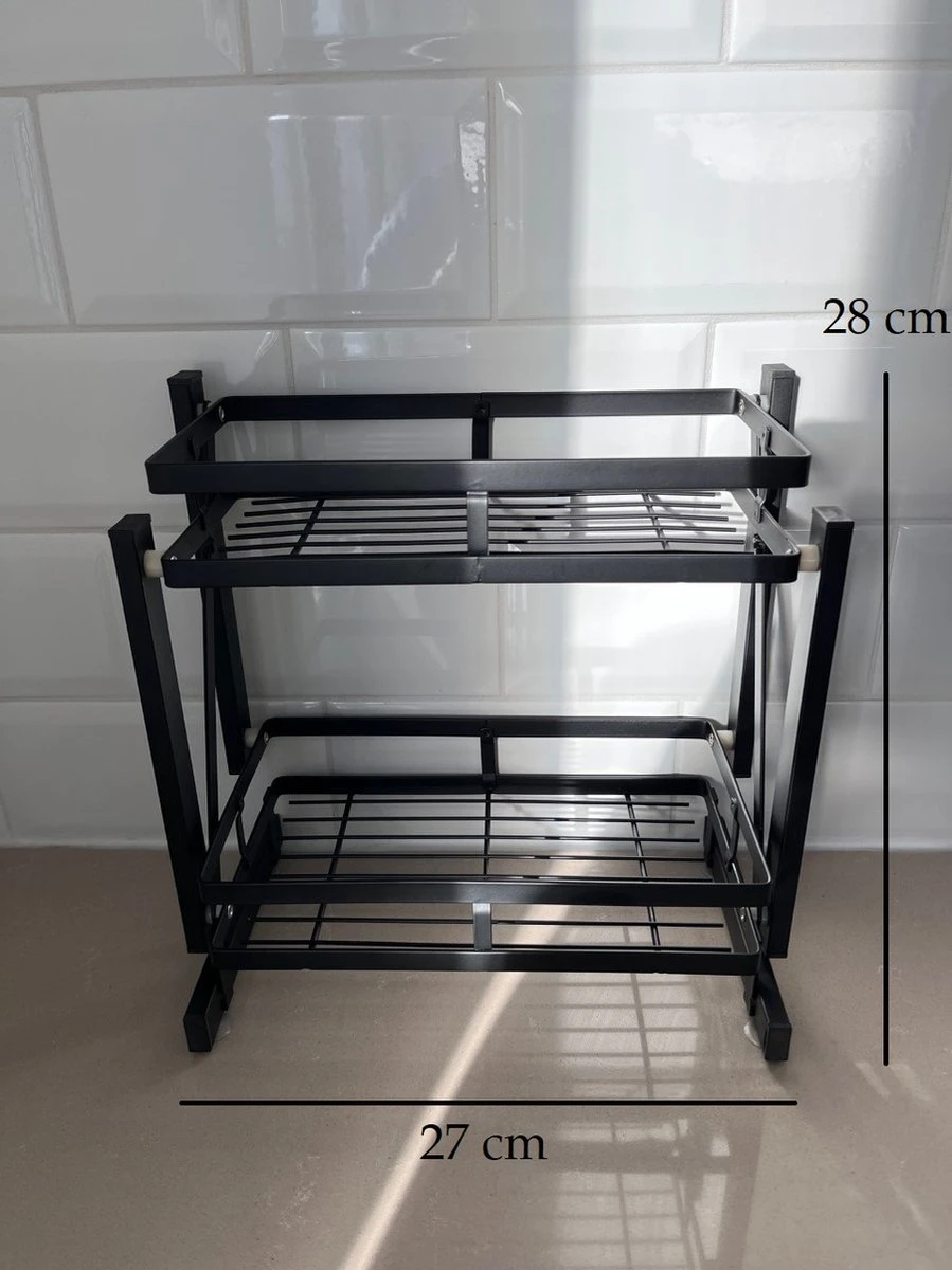 Merkloos Inklapbaar Kruidenrek - 2-laags Keukenrek - Aanrecht Organizer - Kruiden Etàgere - Staand Keukenrek 7 Merkloos Inklapbaar Kruidenrek - 2-laags Keukenrek - Aanrecht Organizer - Kruiden Etàgere - Staand Keukenrek - Afbeelding 5