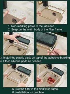 Merkloos Gootsteen Organizer - Gootsteen Afval Netje - Gootsteenontstopper -Gootsteen Zeef Netto- Sink Filter Rack Anti-Blokkeren Wegwerp-Fijne Mesh Filter Aanrecht Zeef Mesh Tas Voor Keuken- Spoelbak - Incl. 50 Netjes -Huishoudelijke Artikelen Winkel 900x1200 15