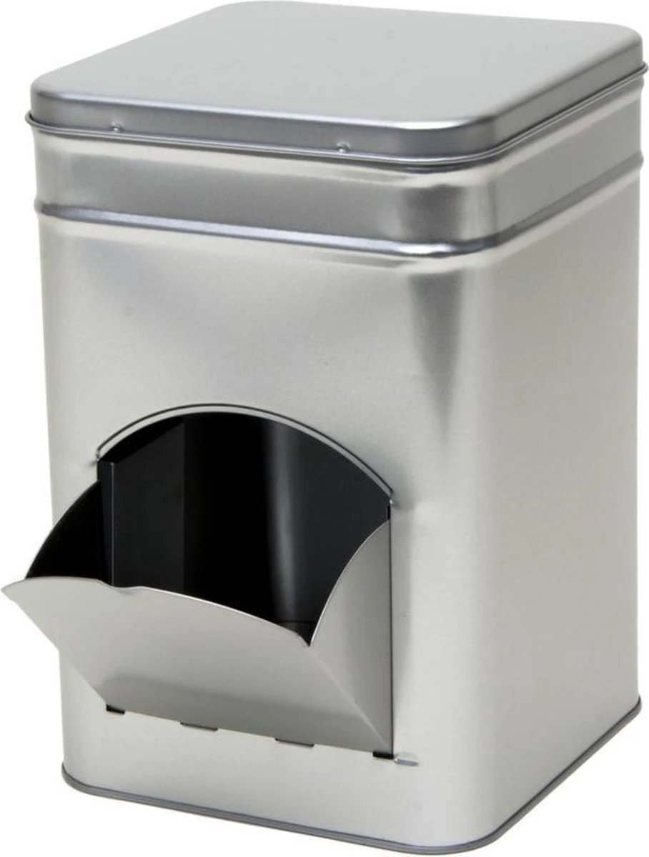 Merkloos 1x Zilver Vierkant Opbergblik/bewaarblik Met Dispenser 21 Cm - Zilveren Koffiecups/suikerklontjes Voorraadblikken - Voorraadbussen Met Dispenser 2 Merkloos 1x Zilver Vierkant Opbergblik/bewaarblik Met Dispenser 21 Cm - Zilveren Koffiecups/suikerklontjes Voorraadblikken - Voorraadbussen Met Dispenser