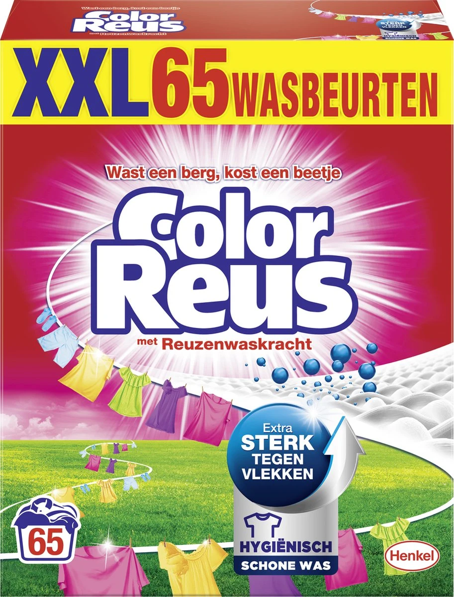 Color Reus Waspoeder Wasmiddel - Witte Reus - Voordeelverpakking - 65 Wasbeurten 3 Color Reus Waspoeder Wasmiddel - Witte Reus - Voordeelverpakking - 65 Wasbeurten
