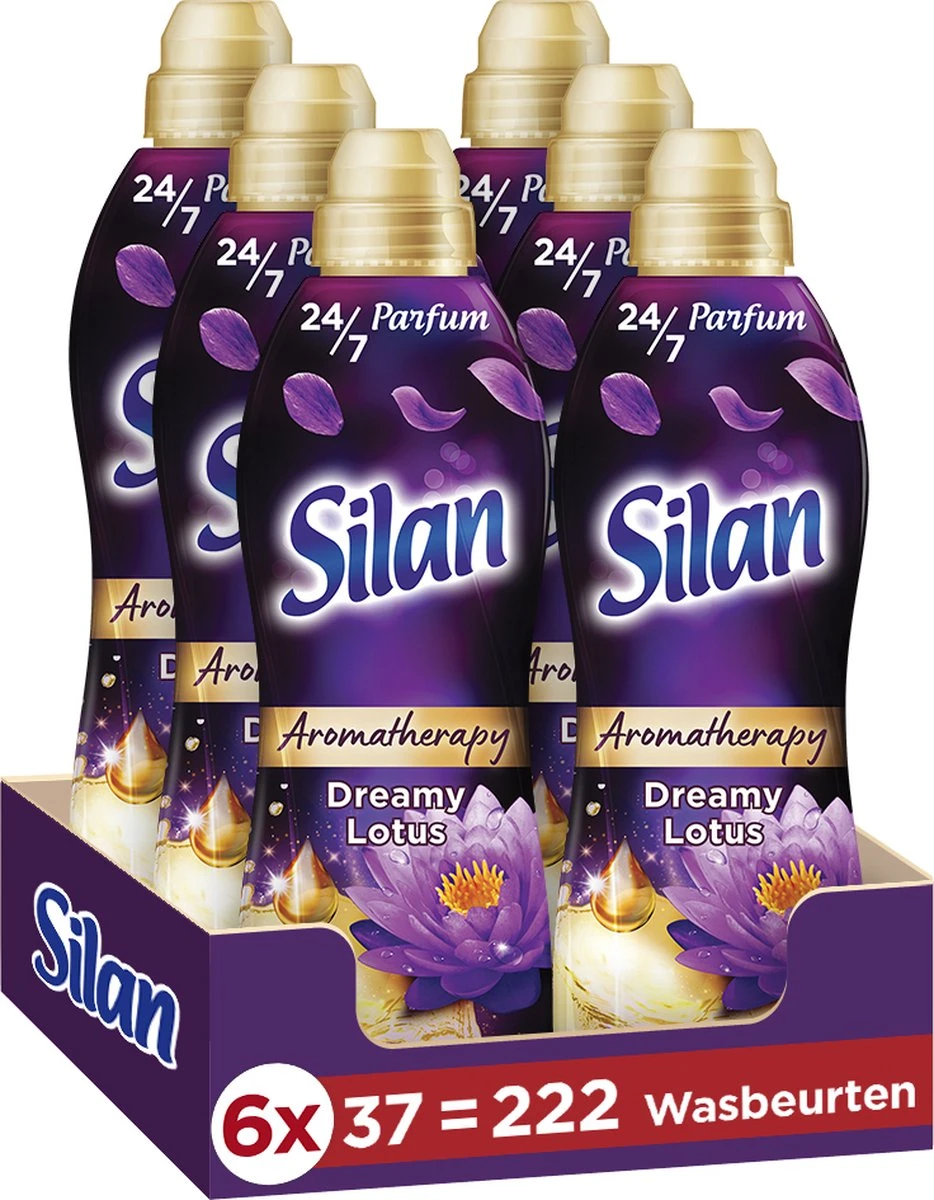 Silan Aroma Therapy Dreamy Lotus Wasverzachter - 6 X 37 Wasbeurten - Voordeelverpakking 3 Silan Aroma Therapy Dreamy Lotus Wasverzachter - 6 X 37 Wasbeurten - Voordeelverpakking