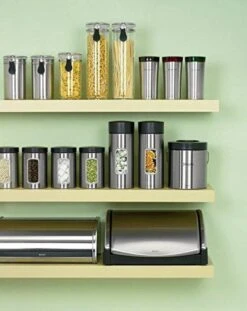 Brabantia Voorraadbus - 1,4 L - Matt Steel Fingerprint Proof / Matt Black Deksel - Met Venster -Huishoudelijke Artikelen Winkel 952x1200 2