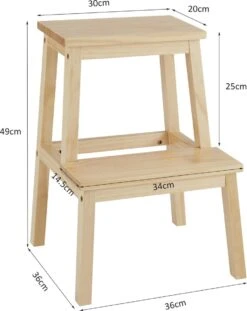 Houten Opstapje - Krukje Met 2 Niveaus - Bruin -Huishoudelijke Artikelen Winkel 952x1200